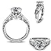 Lethez Crystal Wedding Ring for Women, Vintage Diamond Rhinestone Floral Ring Engagement Band Jewelry (Clear, 6)