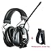 Protear Radio Safety Earmuffs Audio Tough Sound Electronic Noise Reduction Ear Defenders Hearing Protector for Woodworking Mowing Ear Protection Headphones- AM/FM Radio- Phone/MP3 Stereo Jack-NRR 25dB