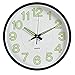 Fasmov Night Light Function Wall Clock with Silent Non-Ticking Night Lights Glow in The Dark 12 inch