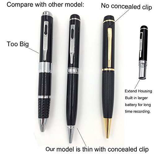 eoqo 1080p HD Hidden Camera Pen Bundle 16GB SD Micro Card + USB Card Reader + Updated Battery + USB Plug! - Record Executive Multifunction DVR - Thumbnail 4