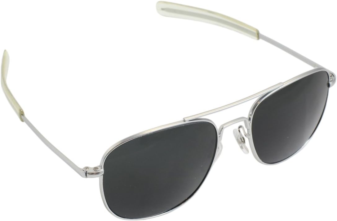 CampCo Humvee Pilot Sunglasses, Grey Polarized Lens/Matte Silver