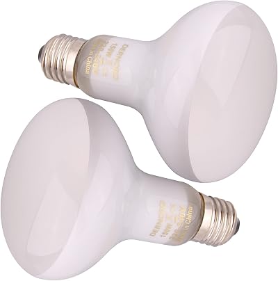 DERNORD Reptile Heat Lamp Bulb 150W Basking E27 2 Pack Daylight UVA UVB