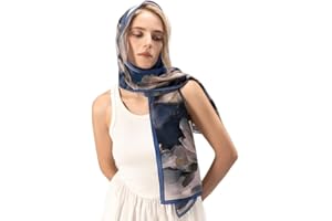 Ausolphia 100% Mulberry Silk Scarf Satin Square Headscarf Lightweight Bandana for Hair Scarf Womens Floral Silk Scarves