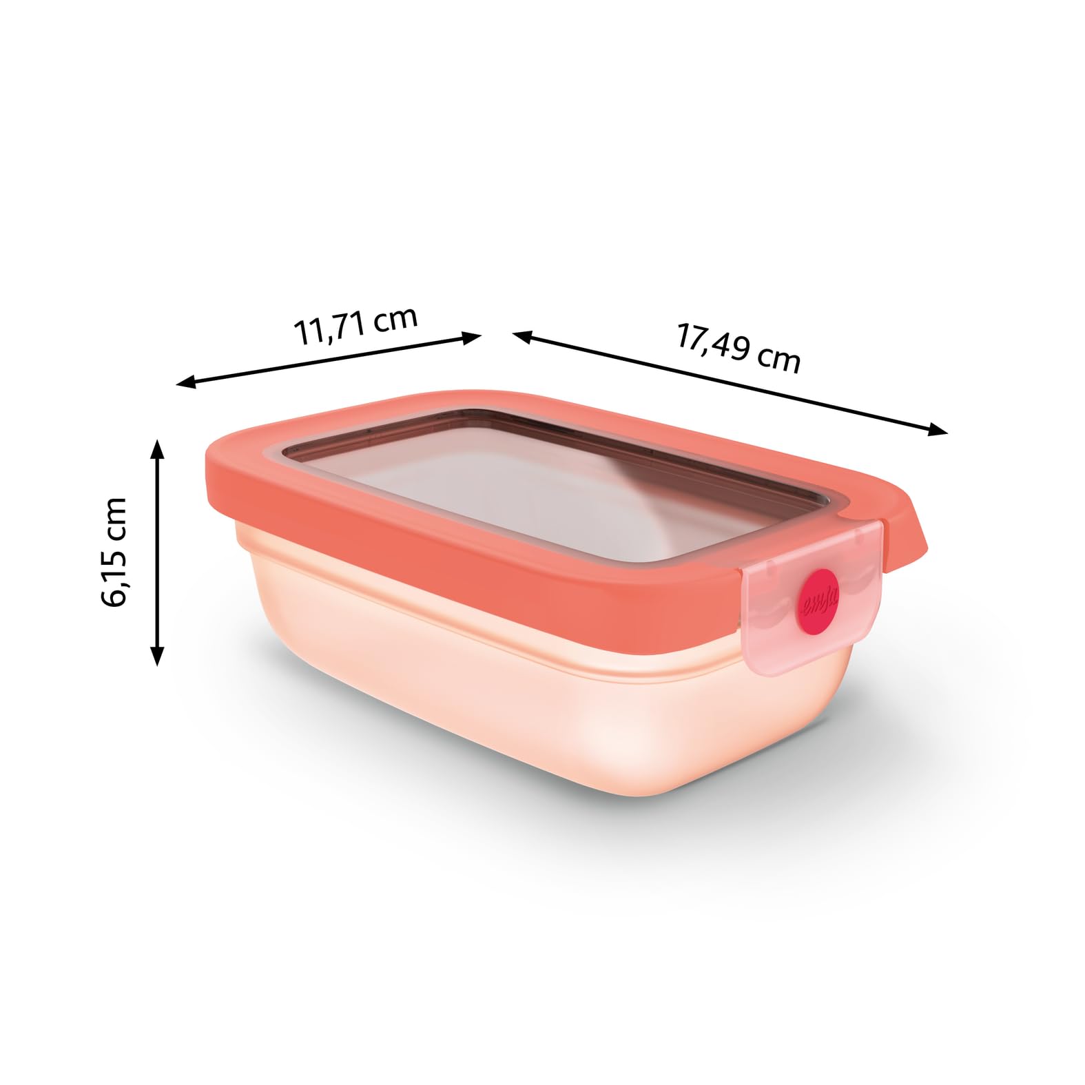EMSA oneClick Frischhaltedose, verschlossen mit nur 1 x Klick, Lebensmittel 2 x länger frisch, 100% dicht, Made in Germany, 0,5L, gefrier-, mikrowellen- und spülmaschinengeeignet, orange, N1210200 7