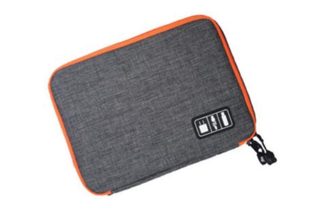 eWINNER waterproof Ipad organizer USB data cable earphone wire pen power bank travel storage bag kit case-GREY