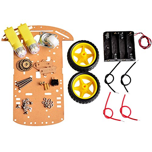 Lexiesxue DIY Programmable 2WD Smart Robot Car Chassis Kit with Motor Speed Encoder Battery Box Arduino 2 Motor 1:48