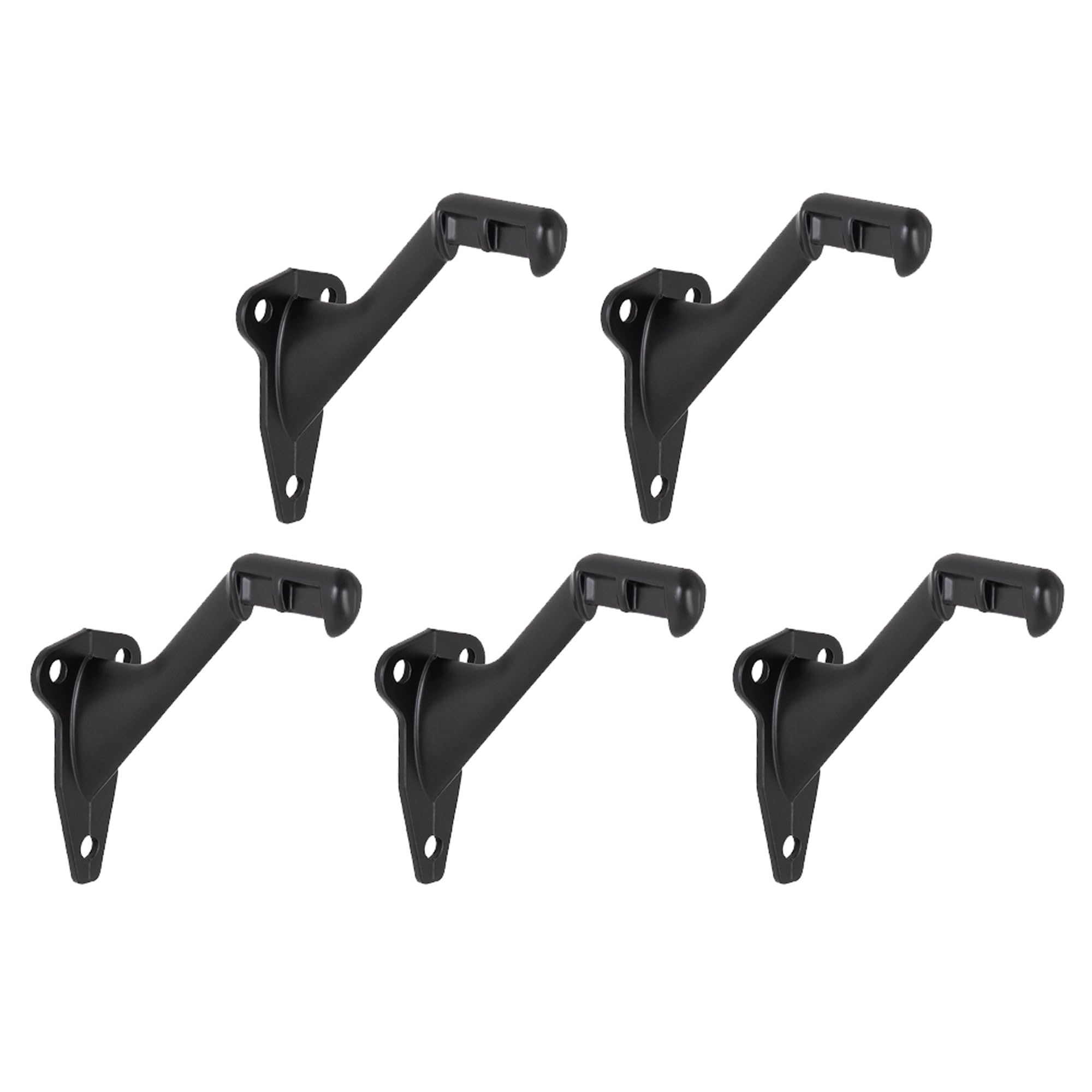 Design House 188151 Standard Handrail Bracket Heavy Duty Hardware for Stairways in Home or Office, Matte Black, 5-Pack — image 1