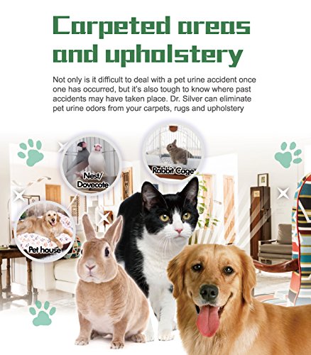 Dr.Silver Deodorizer Spray for Pets Odor Eliminator, Silver-Ions & Photocatalyst Formula for Petâ€™s Urine, Skin, Carpet, Skunk Odor Removes, No Bathing Required, Safety & Friendly, Toscana Aroma