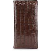 Alice Fan Real Crocodile Leather Men's Long Wallet Luxury Alligator Skin Genuine Leather Purses for Men (Brown)