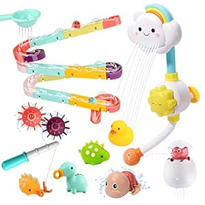 Bath Toy Bathtub Toy with Shower and Floating Squirting Toys, Fishing Game for Toddles and Babies