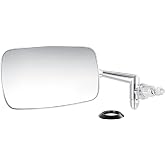 DASPARTS Mirror Left Driver Side Luxury Zinc Diecasting Version(Not Stainless Steel Housing) Chrome 113857513D For 1968-77 Beetle - Super Beetle Sedan