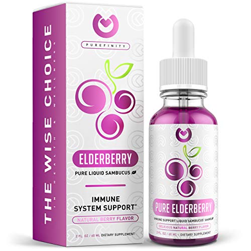 Pure Elderberry Syrup Liquid Extract by Purefinity for Kids & Adults