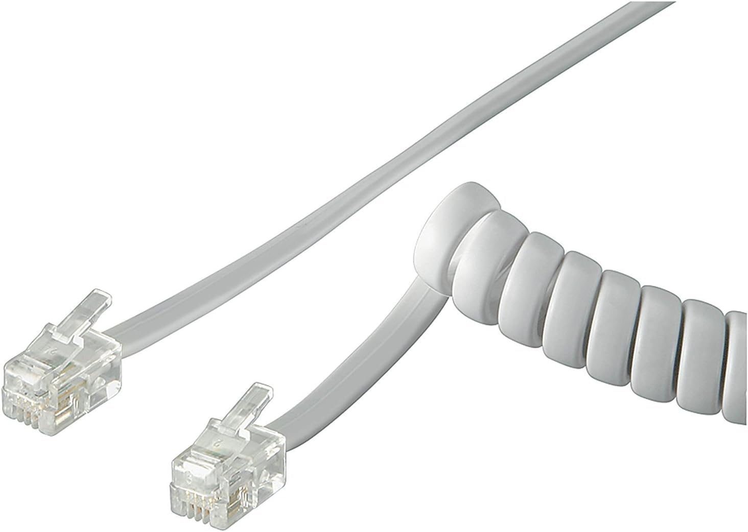 Goobay 68601 Handset Cable, CCA, White, 4m Length