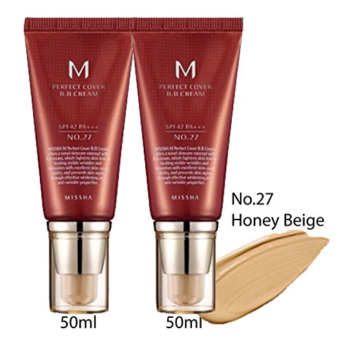 Missha m perfect cover bb cream two(2) tubes 50ml (no.27/honey be…