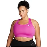 Nike Swoosh Women's Medium-Support Non-Padded Sports Bra (Plus Size) (1X, Active Fuchsia/White)