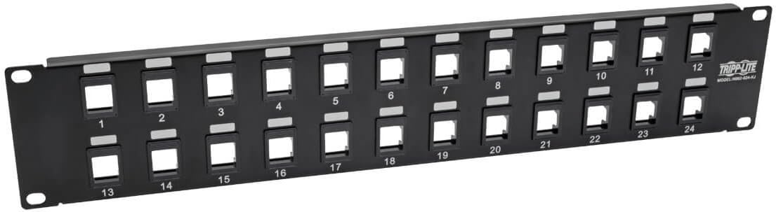 Amazon Com Tripp Lite 24 Port Keystone Blank Patch Panel Rj45 Usb Hdmi Cat5e Cat6 Rackmount Unshielded 2urm Taa N062 024 Kj Computers Accessories