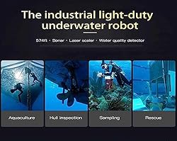 200M Underwater Drone ROV Robot with 4K UHD Action