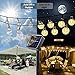 Brizled Solar String Lights, 2 Pack Total 42.66ft 60 LED Solar Globe String Lights, 8 Modes Crystal Ball Solar Patio Lights Outdoor Waterproof for Yard Garden Wedding Pergola Gazebo Bistro, Warm White
