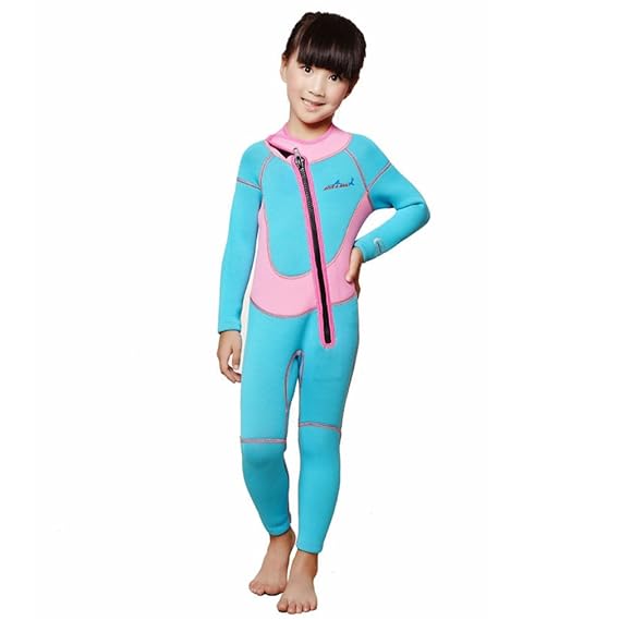 2.5mm Neoprene Children Girls Wetsuits Full Suit Long Sleeve Full Body
