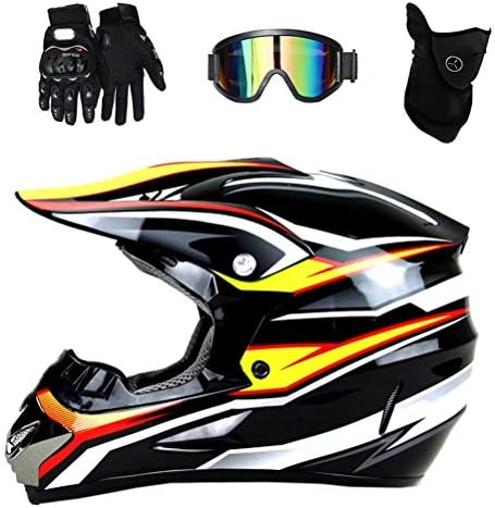 オフロードバイク ヘルメットフルフェイスヘルメット男性と女性のカップルマウンテンダウンヒルmx Atv Mtbスクーター機関車林道レース衝突 フルヘルメット4季節通気性グローブゴーグルマスク