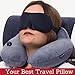 Inflatable Neck Pillow - Inflatable Travel Pillow Set for Airplane - Neck Travel Pillows for Women - Airplane Pillow for Men with Packsack - Soft Velvet Flight Pillow.