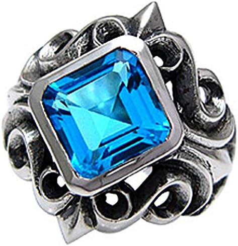 Amazon R0506 23 ブランド名 2pieces シルバーアクセサリー シルバーリング 指輪 メンズ リング アイスブルージルコニア 23号 リング 通販