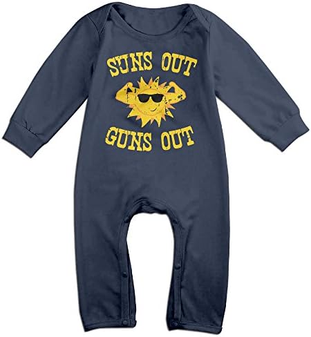 Baby Long Sleeve Triangle Romper Bodysuit Jumpsuit Onesie Suns Out Guns Out For Unisex 6 M Navy