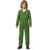 Halloween Kids Mechanic Coveralls Solid Color Jumpsuit Flight Suit 4-16 Y | For Boys &amp; Girls Halloween Trick‑Or‑Treating, Classroom Role‑Play, Theme Costume Party, Photo Shoot