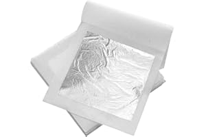 20Pcs Silver Leaf Sheets 2.4"x2.4" Edible Silver Leaf 2.4" for Beauty Routine and Makeup,Bakery and Pastry,Cake,Art Decoratio