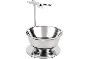 PerPro Deluxe Shaving Razor & Brush Stand with Double Layer Stainless Steel Soap Bowl Set,Compatible with Cartridge Razor,Gillette Razor,Safety Razor,Badger Shaving Brush,Gifts for Him