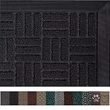 Gorilla Grip Original Durable Rubber Door Mat, 35 x 23, Heavy Duty Doormat for Indoor Outdoor, Waterproof, Easy Clean, Low-Profile Rug Mats for Entry, Patio, High Traffic Areas, Black Maze