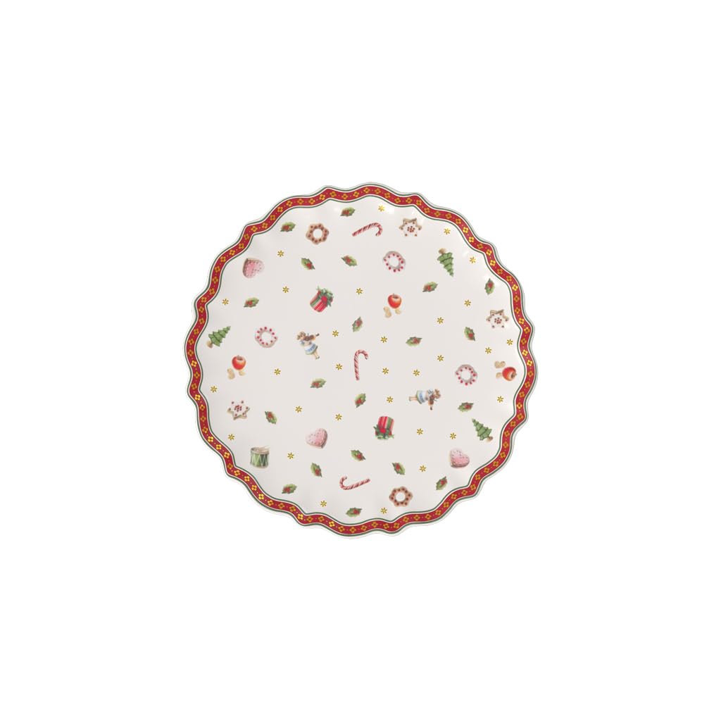 Villeroy & Boch 1485852291 Cake Plate, Porcelain, Multi, 21 x 21 x 6 cm, White/Colourful, Round — image 1