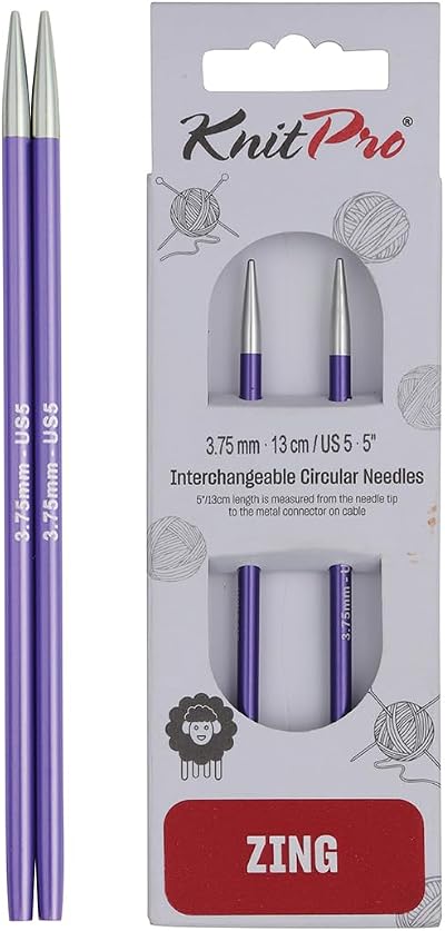 KnitPro Zing Interchangeable Circular Needles 5in 3.75mm