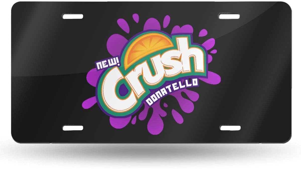 Bd1doierhua5 Orange Crush Metal License Plate Tag,6" X 12