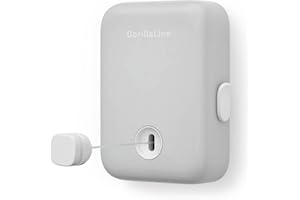 GorillaLine - Retractable Clothesline Indoor Outdoor Clothes Line | Heavy Duty Clothes Drying Laundry Line | Wall Mounted Drying Rack Clothing Line | Retracting Hanging | Features Secure Lock System