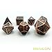 Bescon Copper Solid Metal Polyhedral D&D Dice Set of 7 Copper Metallic RPG Role Playing Game Dice 7pcs Set D4-D20