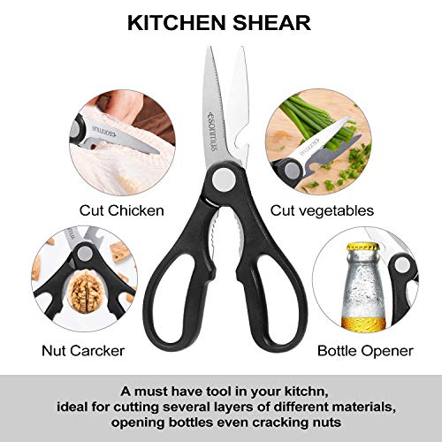 esonmus Kitchen Knife Set, 15piece Knife Set with Wooden Block