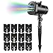 Christmas Lights, Halloween Christmas Star Outdoor Night Shower Snowflakes Projector Light Decorations 12 Slides Show LED Moving Landscape Spotlights for Holiday Christmas Decorations
