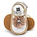 Voberry Baby Infant Girls Flower Pearl Princess Sandals Soft Sole First Walker Crib Shoes (0~6 Month, Khaki)