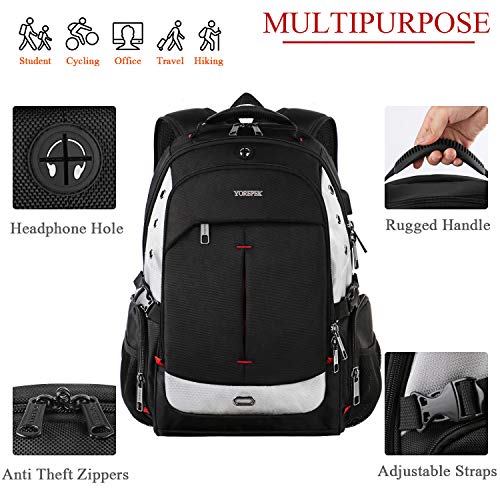 Large Laptop Backpack, 17 Inch Laptop Backpack with USB Charging Port