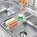 mDesign Over The Sink Tray - Practical Sponge Holder for Kitchen Utensils - Sink Organiser with Rustproof Aluminium - Silver