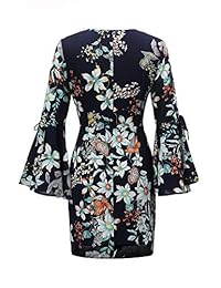 Vestido Boho de gasa con cuello en V para mujer, diseño floral