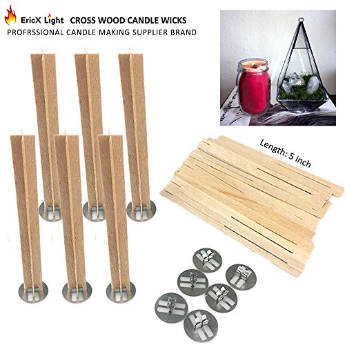 20 Sets Candle DIY EricX Light 5 inch Cross Wooden Candle ...