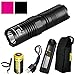 Nitecore P05 460 Lumen Black Instant Strobe EDC Tactical LED Flashlight with Rechargeable RCR123A Battery, F1 Charger, and LumenTac USB Charging Cord