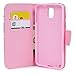 Note 3 Case, Mavis's Diary PU Leather Protective Wallet Case with Shockproof TPU Inner Bumper Magnetic Card Slot Flip Cover Made for Samsung Galaxy Note 3 with Dust Plug & Pen - Pink/Sliver
