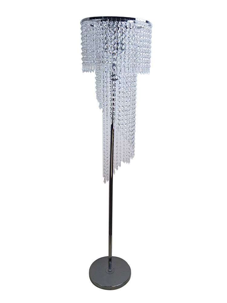 Hsyile Lighting KU300160 Modern Style Floor Lamp Chrome Finish and Plentiful Crystals,3 Lights