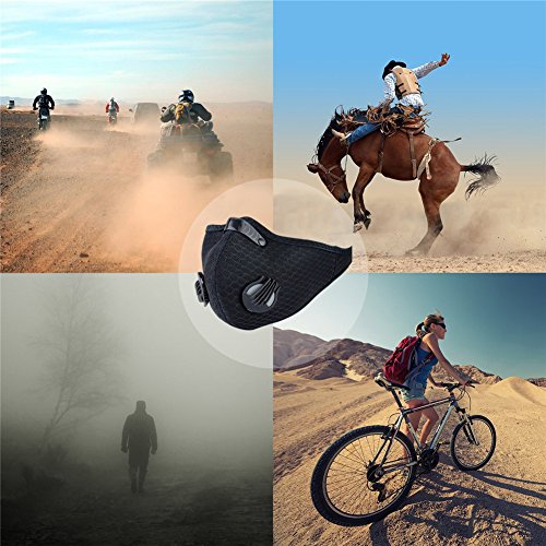 Breathable Dustproof Mask, RONGT Filtration Exhaust Gas PM2.5 Half Face Mask, Anti Pollen Allergy Filter Mesh Cloth Mask for Outdoor Activities Cycling Motorcycle Woodworking Mowing Lawn Running