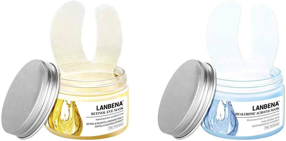 CUEYU LANBENA Eye Mask Hyaluronic Acid Eye Patches Serum Reduces Dark Circles (A)