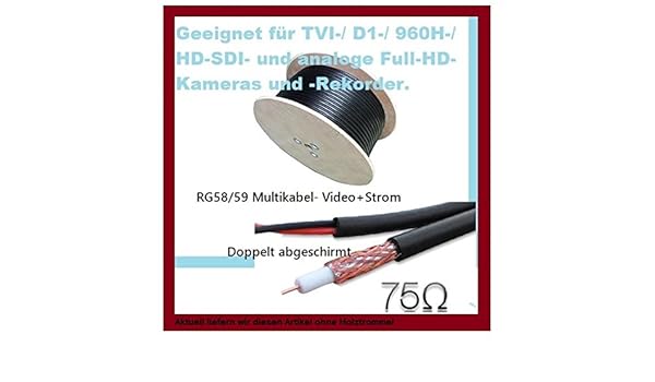 Nevera Cable para vigilancia Videovigilancia Coaxial RG59 300 M + ...