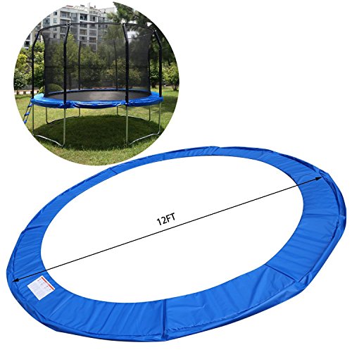Benlet Heavy Duty Waterproof 10/12/14/15FT Replacement Trampoline Safety Pad Spring Cover Surround PVC Pad Foam Spring Cover Padding Pads (Blue, 12ft)